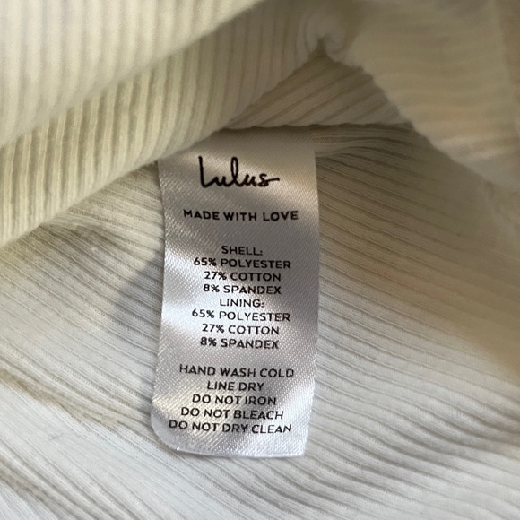 Lulu's White Ribbed Rushed Dress - Picture 6 of 6